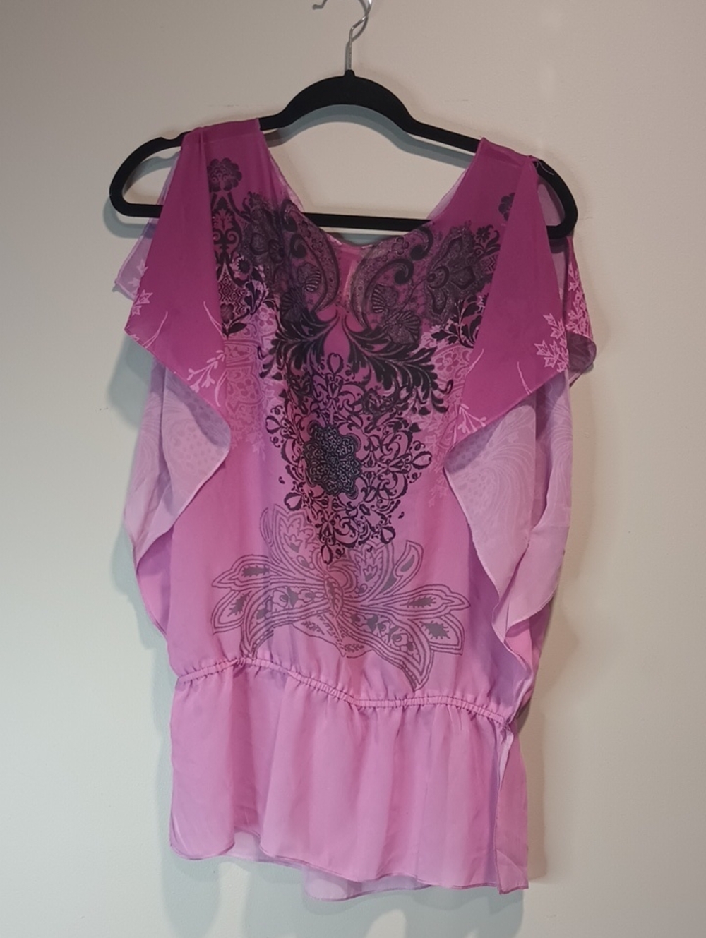 Roper Purple Paisley Sheer Blouse